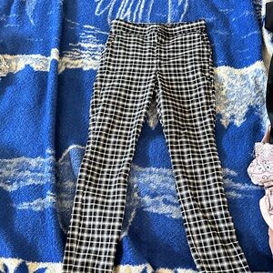 Hollister Black and White Plaid Pants